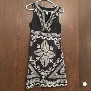White House Black Market Satin Sheath Print Dress